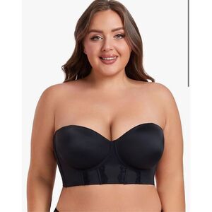 NEW Strapless Bra Underwired Full Coverage Corset Bra Push Up Boned 42G